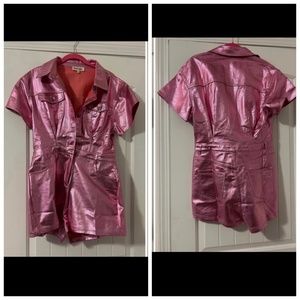 Pink metallic romper